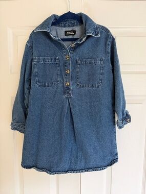 Monoprix Kids Blue Denim Shirt Dress